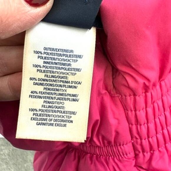 Ralph Lauren Rugby Reversible Puffer Vest Pink Navy Girls L (12-14) RARE Vintage - Picture 7 of 7